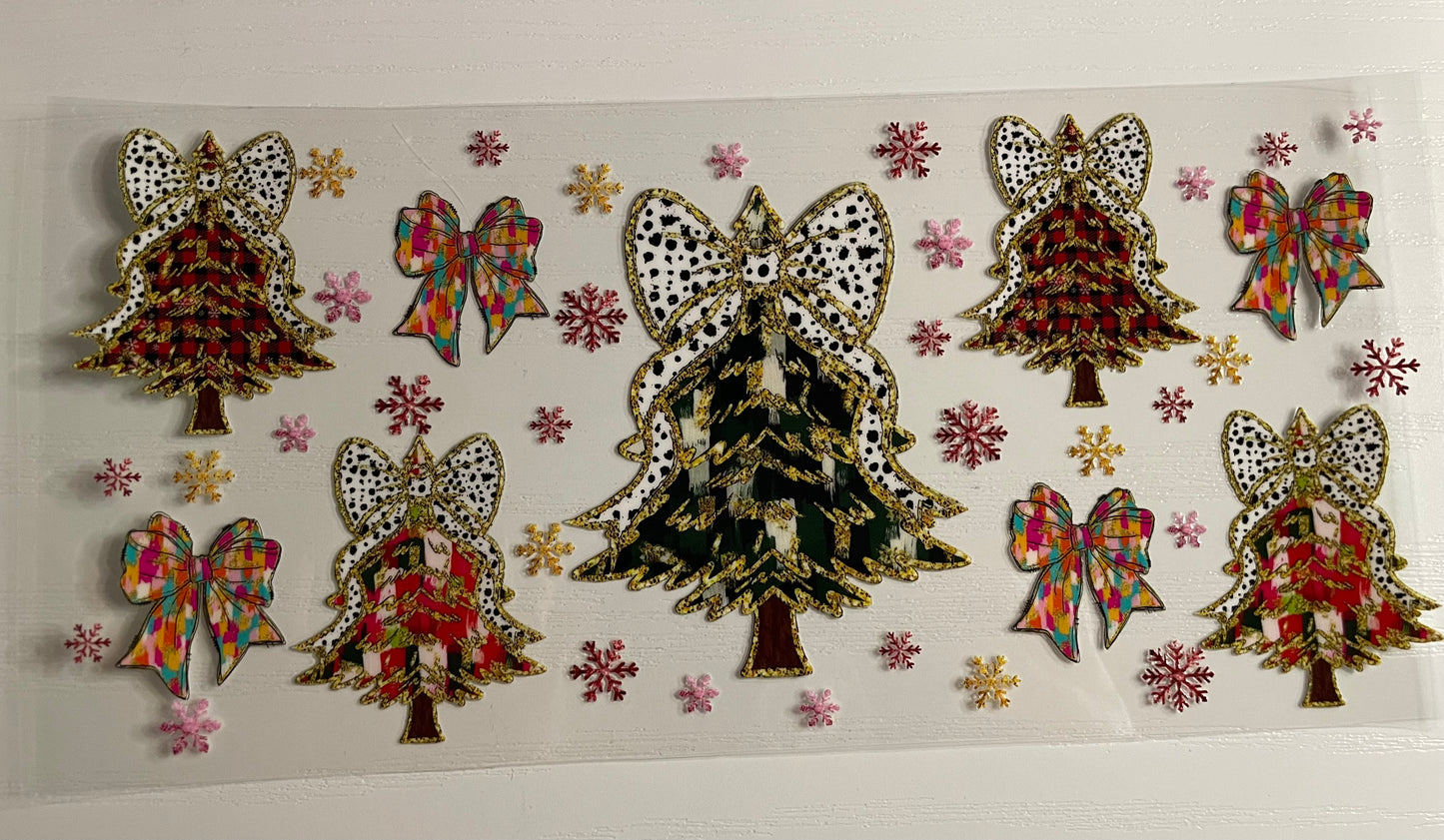 Christmas trees with bows