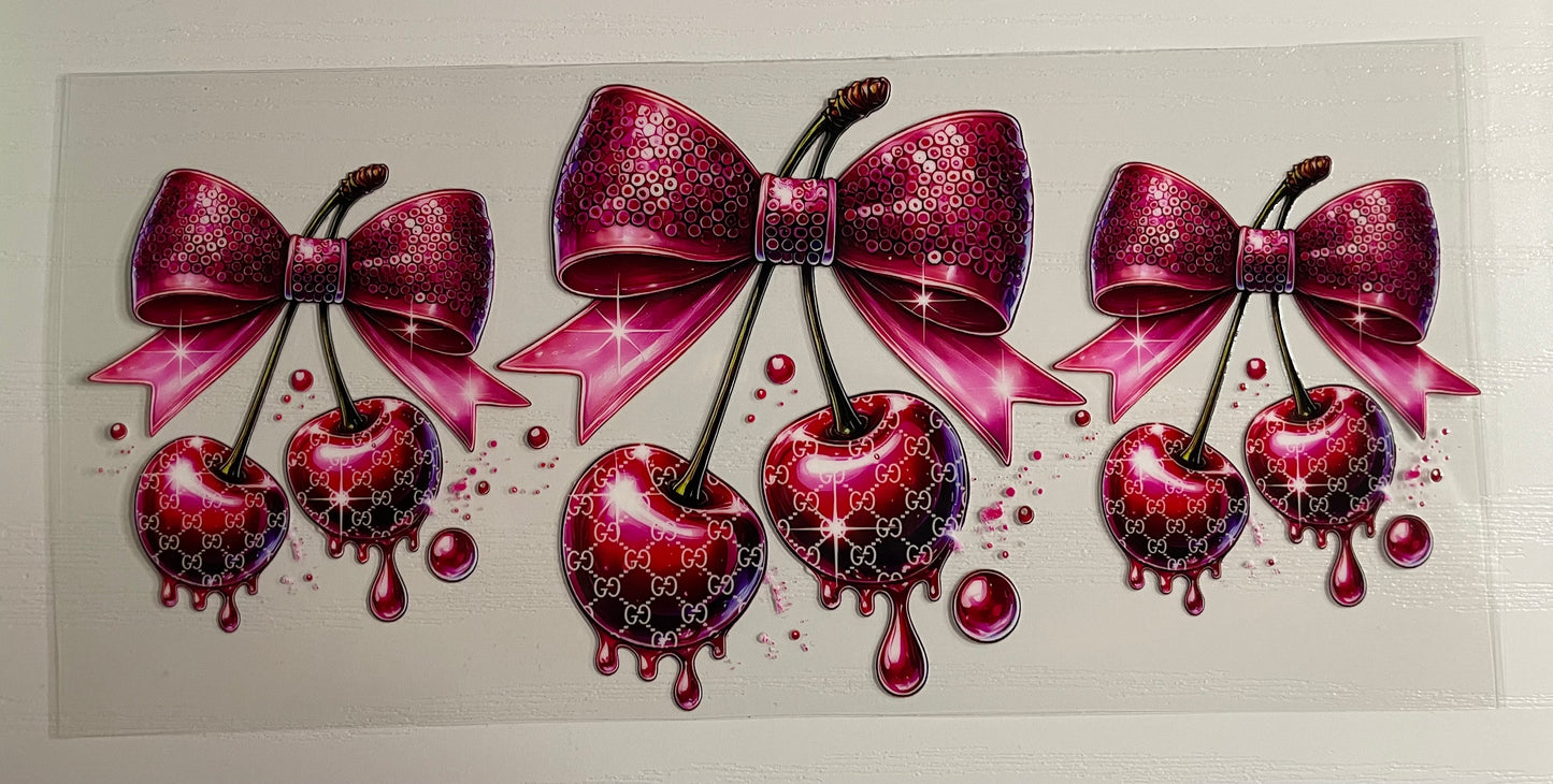 G Pink bow cherry drip wrap