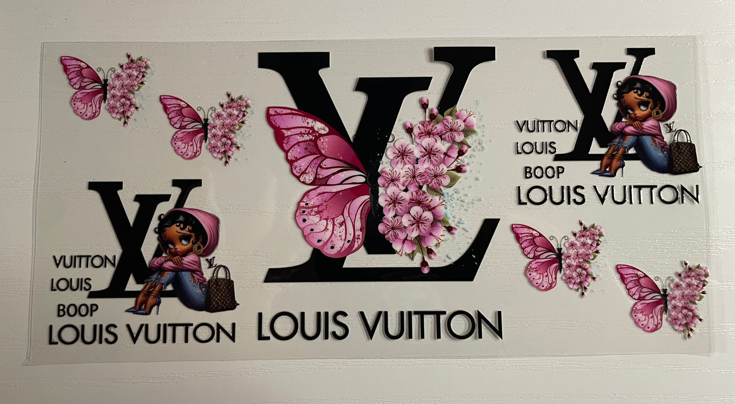 LV pink butterfly w/flowers wrap