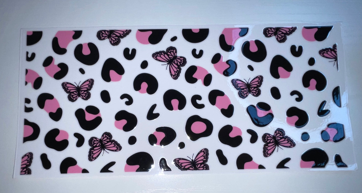 Butterfly & Cheetah Print Pink Wrap