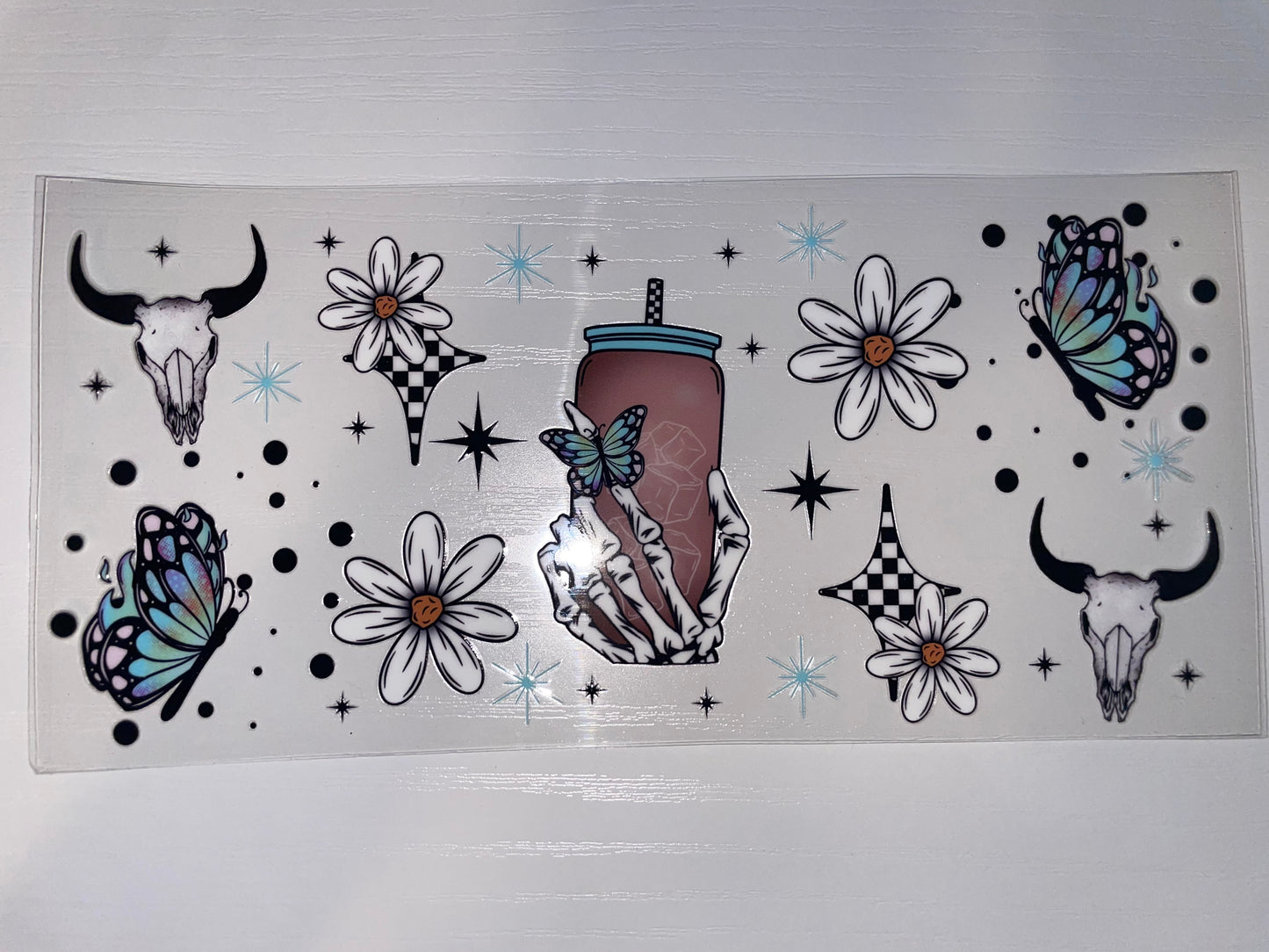 Teal Skeleton Coffee Wrap