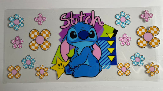 Blue monster w/ star & flowers wrap