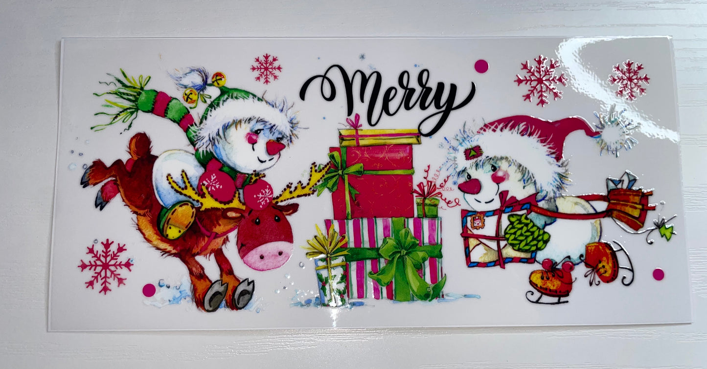 Snowman “Merry” Wrap