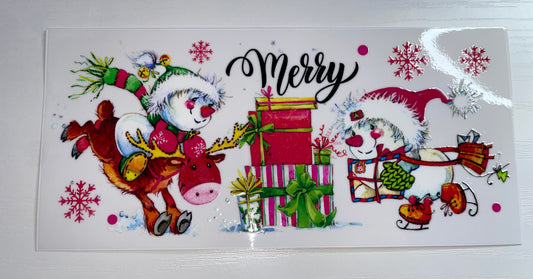 Snowman “Merry” Wrap
