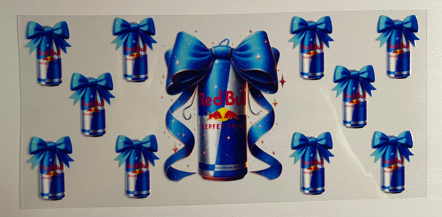 RB Blue Long ribbon bow wrap