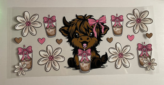 Highland Cow, Daisy’s, & Coffee Wrap