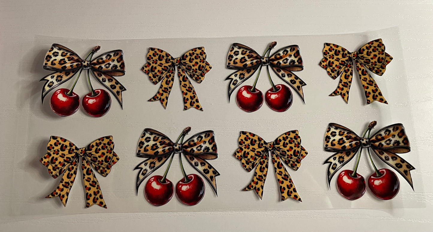 Cheetah print bows w/ cherries