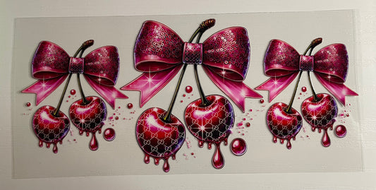 G Pink bow cherry drip wrap