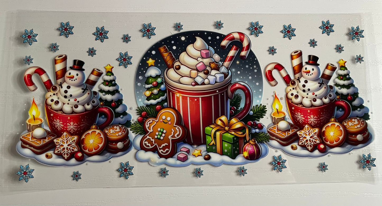 Red hot chocolate mug w/ gingerbread man