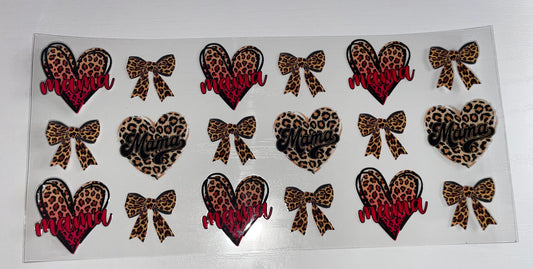 MAMA Cheetah hearts/bows wrap