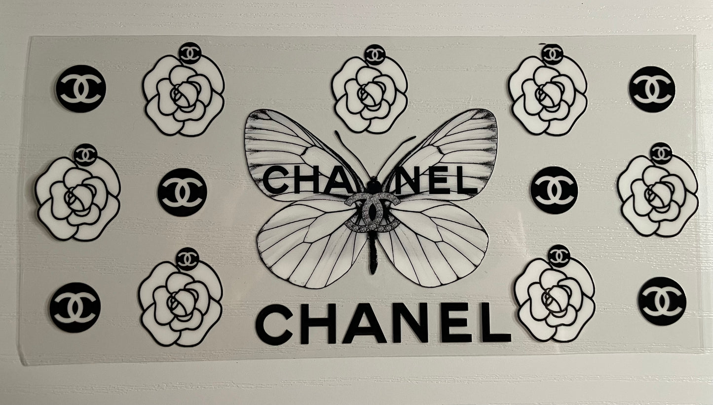 C white butterfly w/ white roses