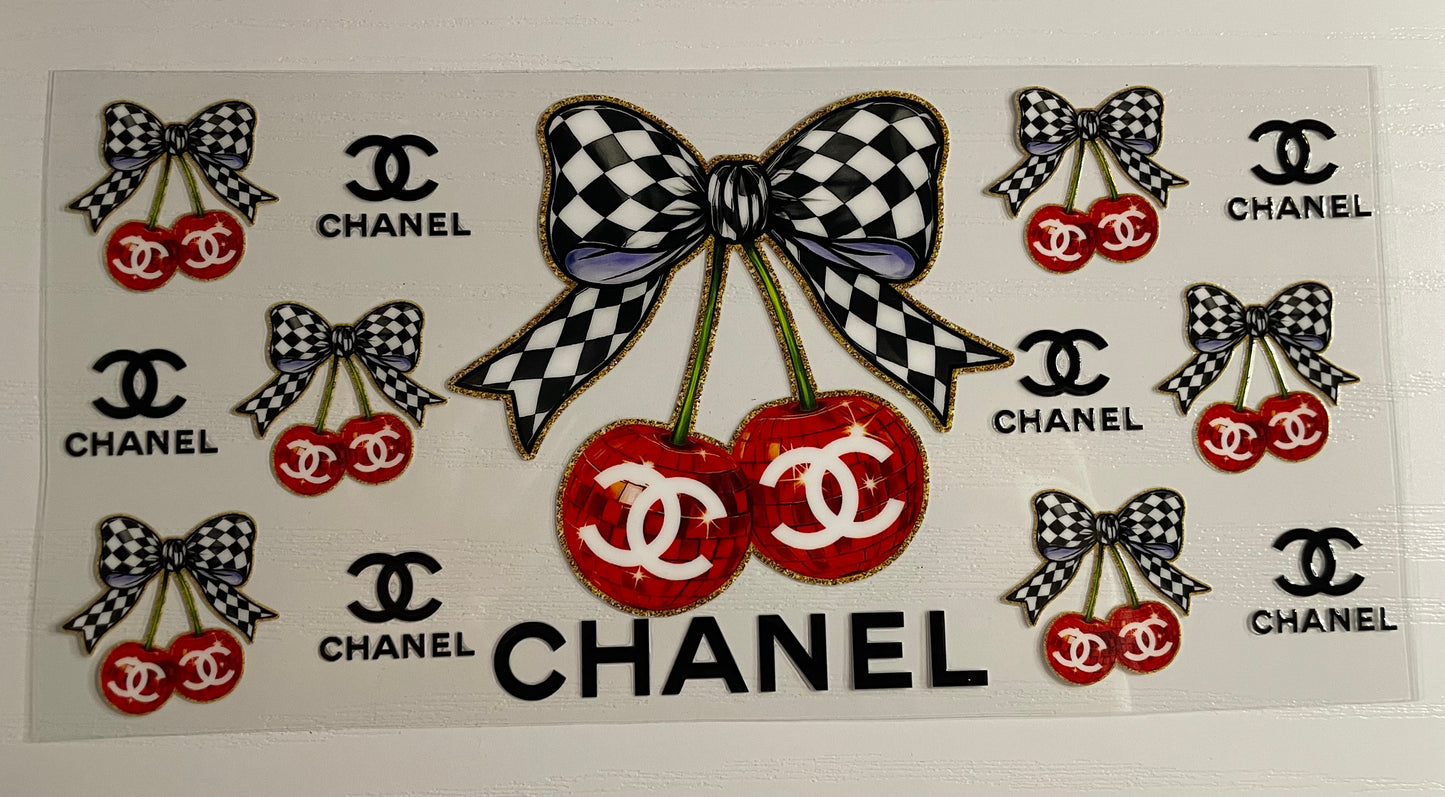 C Checkered Bow w/ Cherry Wrap