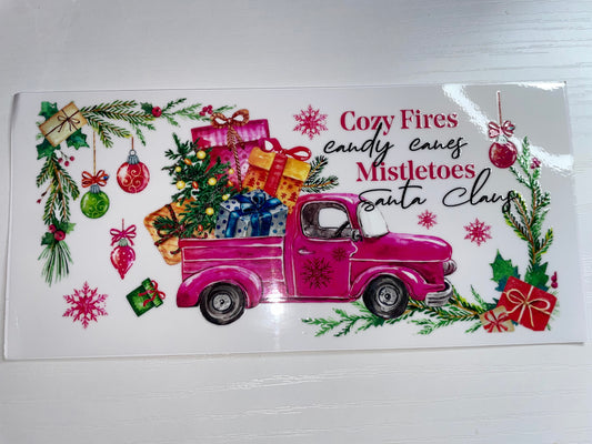 Pink Christmas Truck Wrap