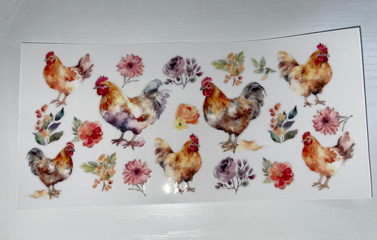 Chickens & Flowers Wrap