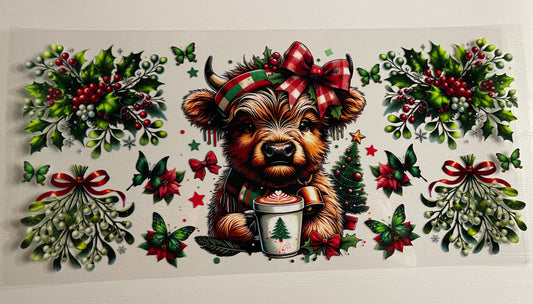 Highland Cow Christmas tree Coffee cup Wrap