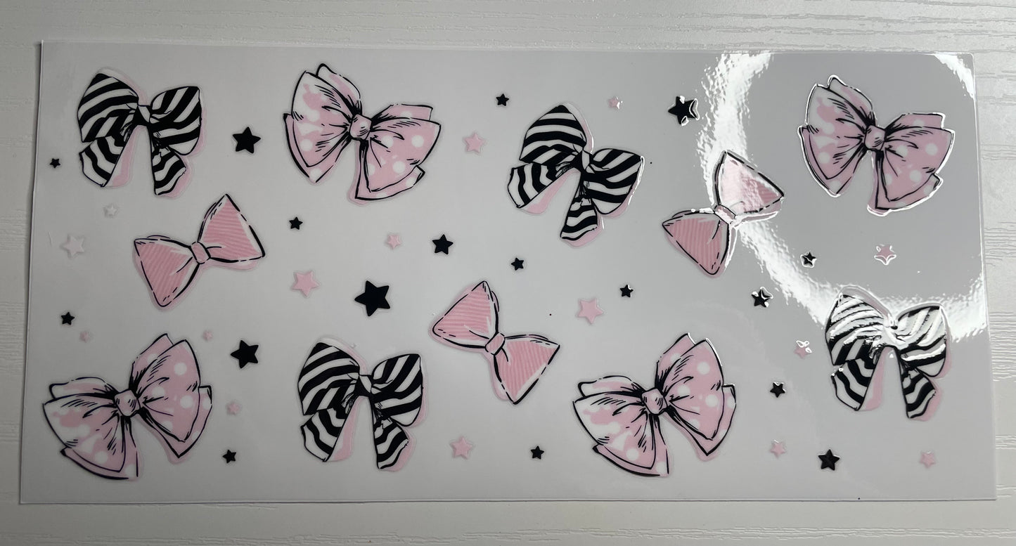 Black & Pink Bows Wrap