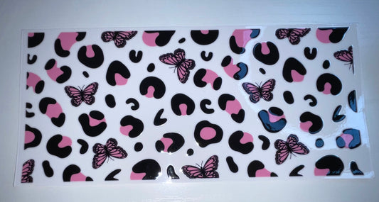 Butterfly & Cheetah Print Pink Wrap
